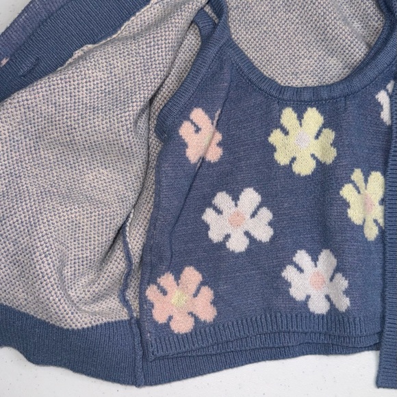 Floral Patterned Blue Cardigan - Picture 5 of 16
